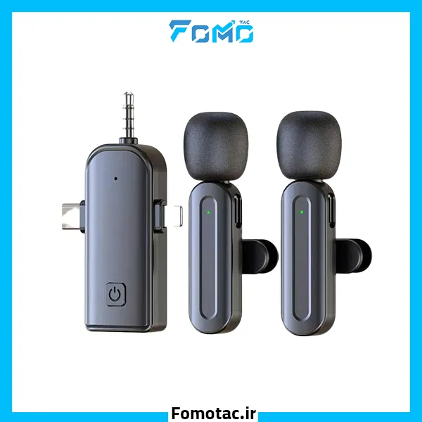 Wireless microphone model SX26 with Type-c and lightening ports and 3.5 mm jack