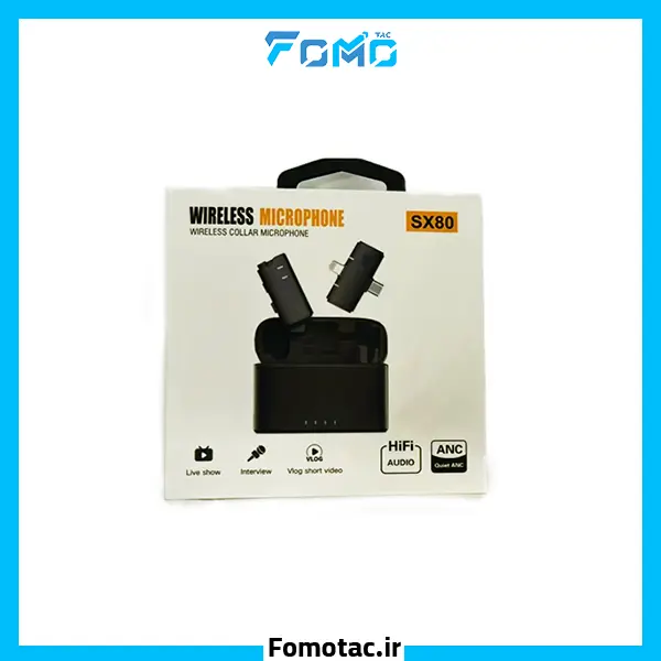 SX Wireless Dual-User Lavalier Microphone Set, Model SX80 | ست میکروفون یقه‌ای دو کاربره بی‌سیم اس‌ایکس مدل sx80