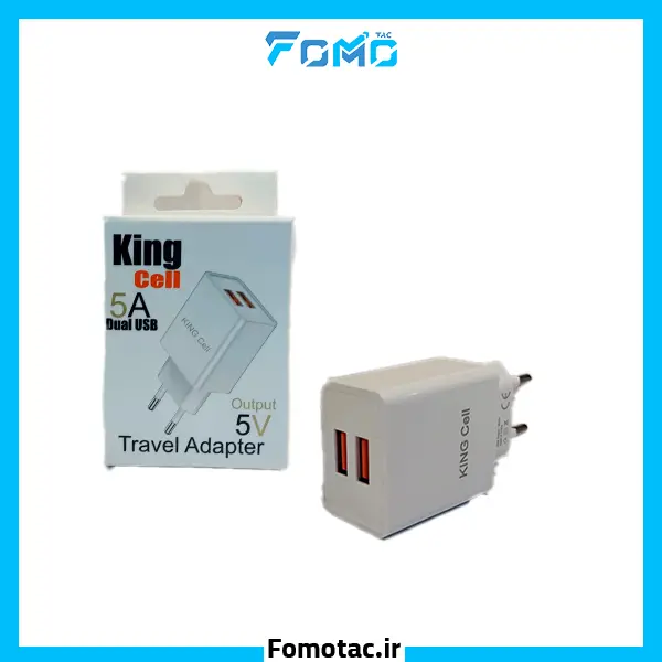 آداپتور 5A کینگ‌سل(King Cell) دو پورت