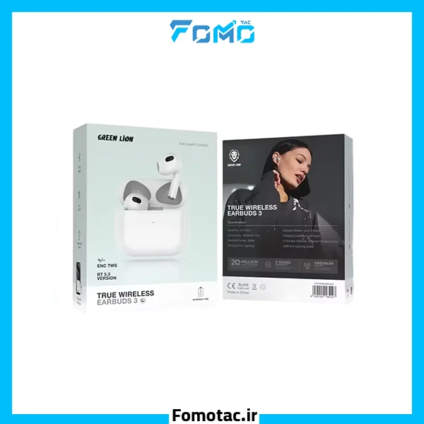 Green Lion Earbuds 3 G1 Wireless Headphone | ایرپاد بلوتوثی گرین‌لاین(Green Lion) مدل Earbuds 3 G1