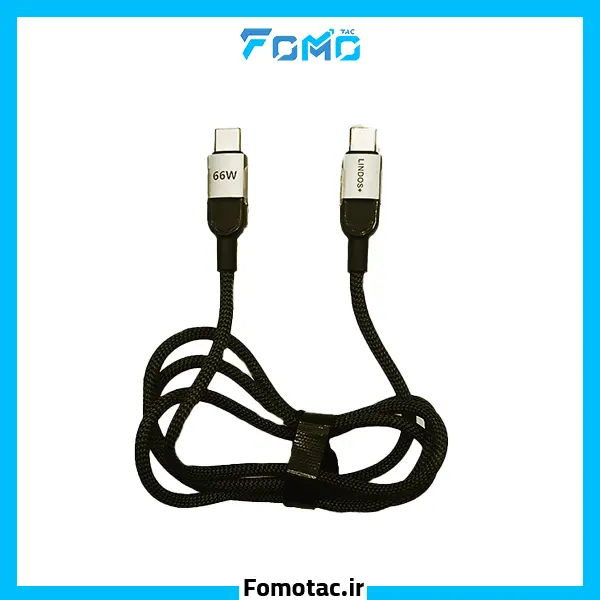 Lindos Plus 66W Dual Type-C Charging Cable, Model LN-C40 | کابل شارژ 66وات دو سرتایپ‌سی لیندوس‌پلاس مدل LN-C40