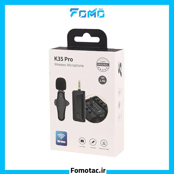 SX K35 Pro Wireless Single-User Lavalier Microphone | میکروفون یقه‌ای بی‌سیم اس‌ایکس(SX) مدل K35 Pro - تک کاربره