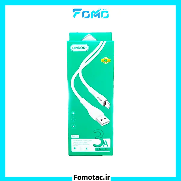 LINDOS Plus 3A Type-C Charging Cable Model LN-C10 | کابل شارژ 3A تایپ‌سی لیندوس‌پلاس(LINDOS) مدل LN-C10