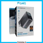 Powerology PD140W 4-Port GaN Charger with TFT Display|آداپتور شارژ سریع 140W پاورولوژی (Powerology)مدل GaN - چهار پورت