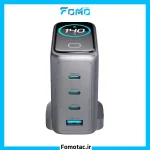 Powerology PD140W 4-Port GaN Charger with TFT Display|آداپتور شارژ سریع 140W پاورولوژی (Powerology)مدل GaN - چهار پورت