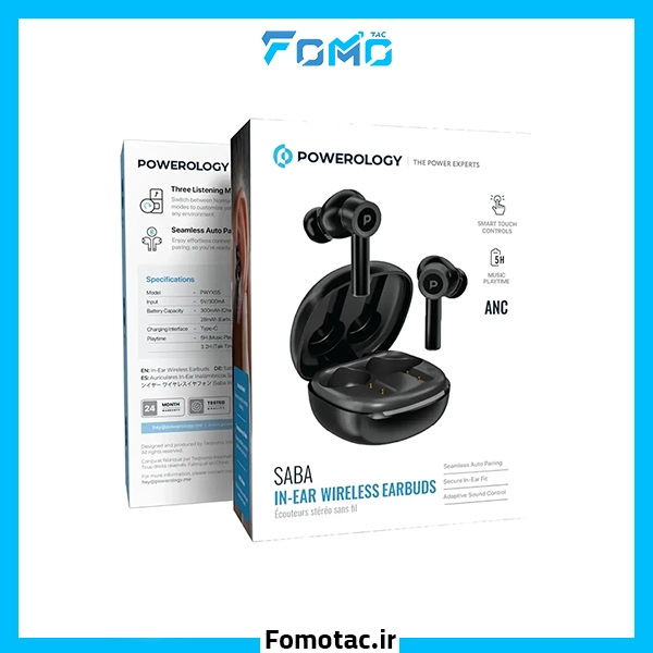 Powerology SABA Dual Mic ANC Earbuds|ایرپاد پاورولوژی (Powerology) مدل SABA Dual Mic ANC