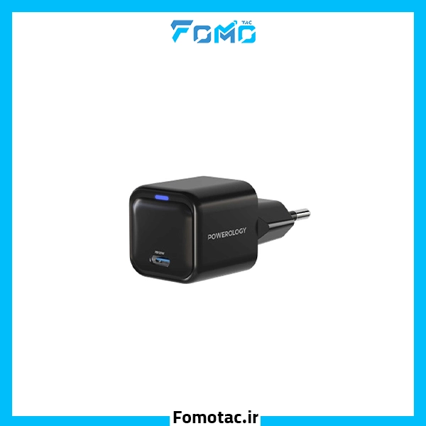 Powerology W20PD GAN Charger EU Ultra-Compact PWC015|آداپتور 20w پاورولوژی (Powerology) مدل PWC015