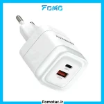 Powerology W35PD Dual-Port Fast Charging Lunex Series Adapter|آداپتور شارژ سریع 35W پاورولوژی (Powerology) مدل Lunex - دو پورت
