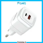Powerology W35PD Dual-Port Fast Charging Lunex Series Adapter|آداپتور شارژ سریع 35W پاورولوژی (Powerology) مدل Lunex - دو پورت