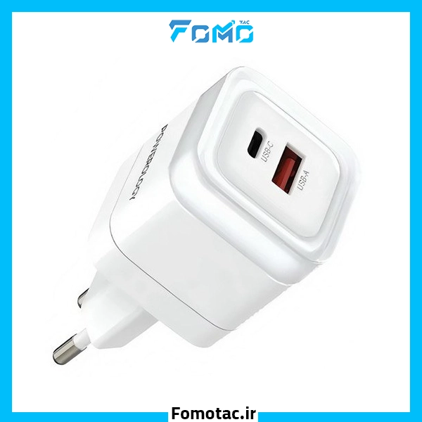 Powerology W35PD Dual-Port Fast Charging Lunex Series Adapter|آداپتور شارژ سریع 35W پاورولوژی (Powerology) مدل Lunex - دو پورت
